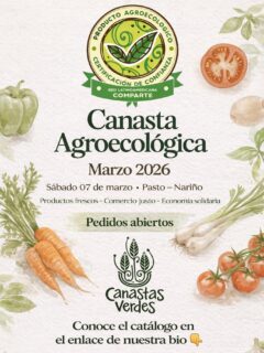 🌱✨ Ya está lista nuestra Canasta Agroecológica de marzo.
Este sábado 07 nos encontramos en Pasto – Nariño para seguir fortaleciendo la economía solidaria y el comercio justo 💚
Cada canasta representa el trabajo de familias productoras locales y el compromiso con una alimentación más consciente.
Gracias por apoyar lo nuestro 🌾
#agroecológia #pastonariño #compralocal #productoreslocales